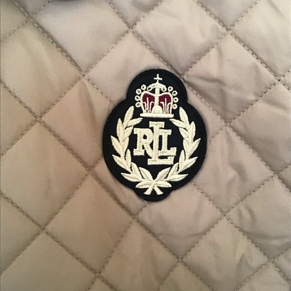Ralph Lauren quilted crested logo jacket tan XL - Picture 4 of 9